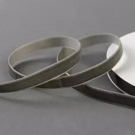 Лента бархатная, 10 мм, 18±1 м, серая №63