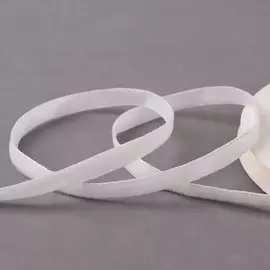 Лента бархатная, 6 мм, 18 ± 1 м, цвет белый №01