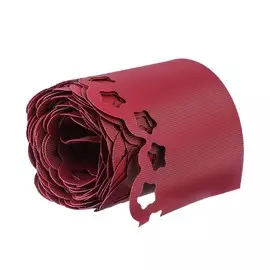 Лента бордюрная, 0.2 × 9 м, толщина 1.2 мм, пластиковая, фигурная, красная