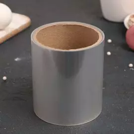 Лента ацетатная для обтяжки тортов доляна, 40 мкр 100 мм 15 м, цвет прозрачный