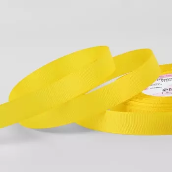 Лента репсовая, 15 мм, 23 ± 1 м, цвет желтый №15