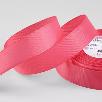 Лента репсовая, 25 мм, 23±1 м, розовая №25