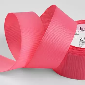 Лента репсовая, 40 мм, 23±1 м, розовая №25