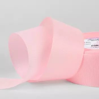 Лента репсовая, 40 мм, 23±1 м, нежно-розовая №43