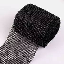 Лента с имитацией страз, 12 см, 9±1 м, черная