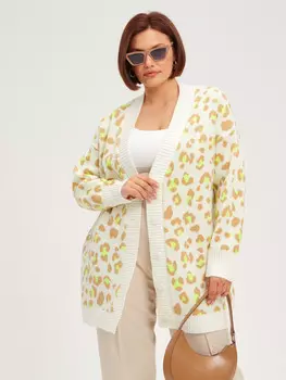 Леопардовый кардиган на пуговицах удлинённый