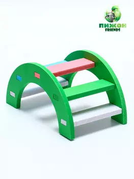 Лесенка для грызунов с цветными ступеньками, зеленый