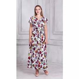 Летнее платье в пол из вискозы