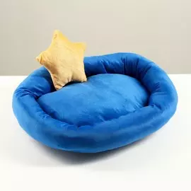 Лежанка мягкая + игрушка звезда, 50 х 40 х 11см, синяя