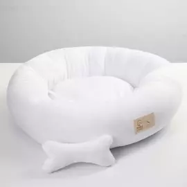 Лежанка с косточкой, 45х35х11 см, белая