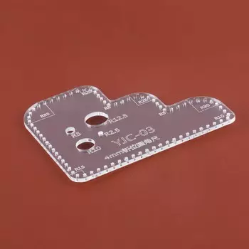 Линейка радиусная, для кожи, шаг 4 мм, акриловая, r=5-35, s3
