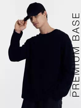 Лонгслив мужской черный с печатью