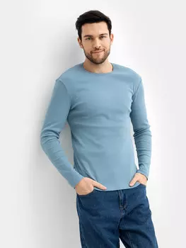Лонгслив мужской в серо-голубом цвете