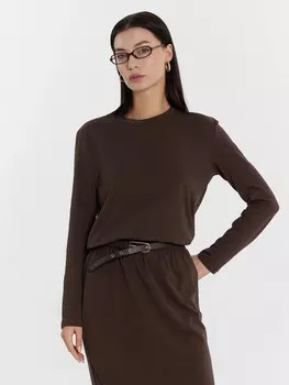 Лонгслив женский коричневый