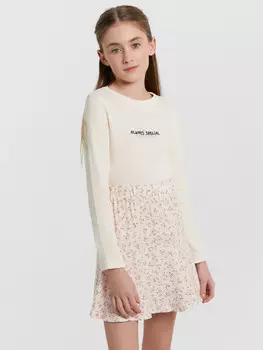 Лонгслив женский кремовый с вышивкой