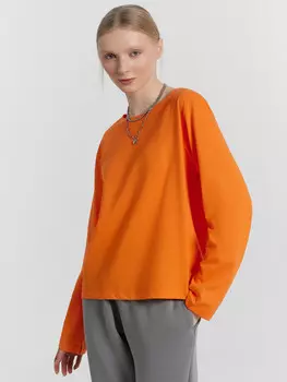Лонгслив женский оверсаз оранжевый