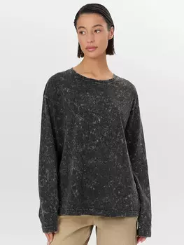 Лонгслив женский серый с обработкой эйсид