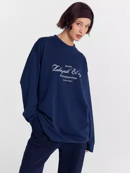 Лонгслив женский синий из коллекции