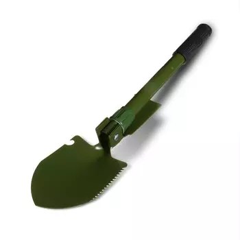 Лопата туристическая, складная, l = 41 см, мотыжка, прорезиненная рукоять, в чехле