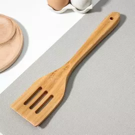 Лопатка бамбуковая доляна jungle, 30,5 см, с прорезями