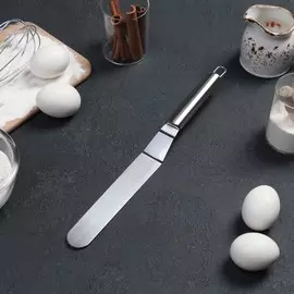 Кондитерская лопатка - палетка изогнутая доляна, 31.53 см, рабочая часть 19.2 см, серебристая