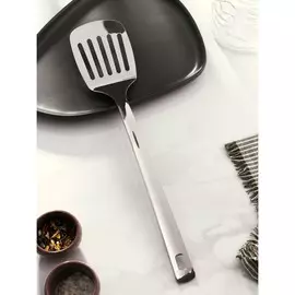 Лопатка из нержавеющей стали перфорированная доляна everyday, длина 38.5 см, толщина 3 мм, серебристая