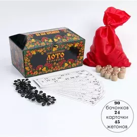 Русское лото деревянное, игра настольная подарочное