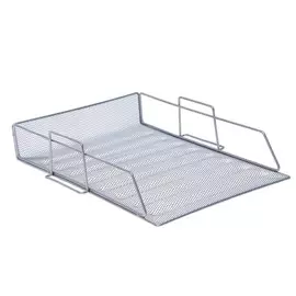 Лоток горизонтальный для бумаг, сетка, металл, серый