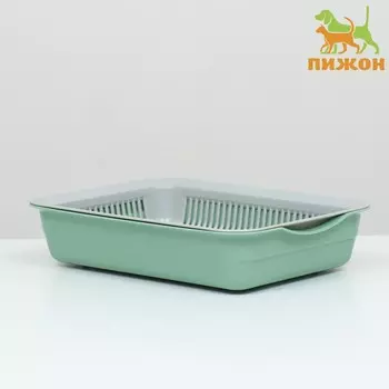 Лоток с сеткой 34.525.57.5 см, серый/оливковый