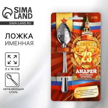 Ложка чайная с гравировкой с 23 февраля