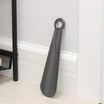 Ложка для обуви доляна, с кольцом, металлическая, 225 см, покрытие антик серебро