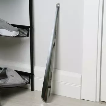 Ложка для обуви доляна, с кольцом, металлическая, 454.5 см, нержавеющая сталь