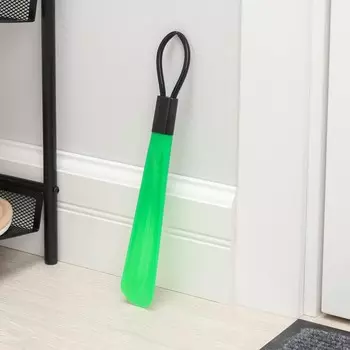 Ложка для обуви доляна, с петелькой, 304 см, 17,4 см, цвет зеленый