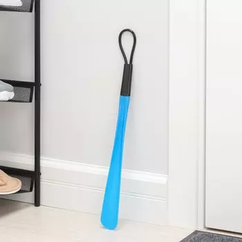 Ложка для обуви доляна, с петелькой, 474.5 см, голубая