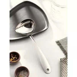 Ложка для соуса из нержавеющей стали доляна everyday, 50 мл, 26.510 см, толщина 3 мм, серебристая