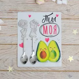 Ложка на открытке парные