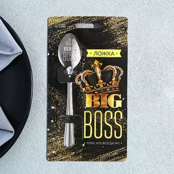 Ложка подарочная на открытке big boss, 3 х 14 см