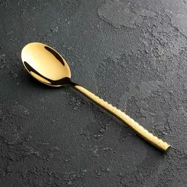 Ложка столовая из нержавеющей стали magistro kolos, длина 19.5 см, золотистая