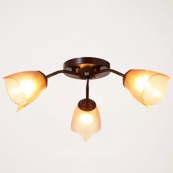 Люстра оникс 3х15вт e27 коричневый 50х50х15см bayerlux