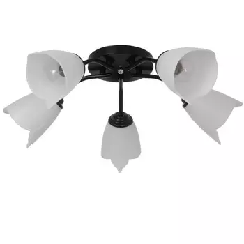 Люстра оникс 5х15вт e27 52х52х15см bayerlux черный-белый