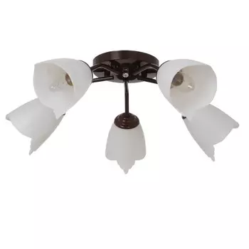 Люстра оникс 5х15вт e27 коричневый 52х52х15см bayerlux