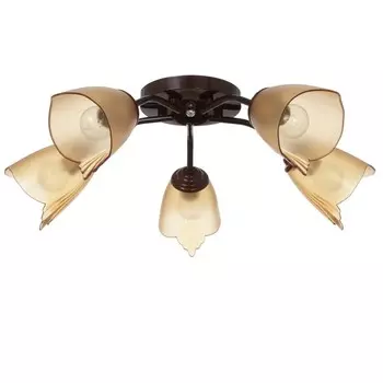 Люстра оникс 5х15вт e27 коричневый 52х52х15см bayerlux