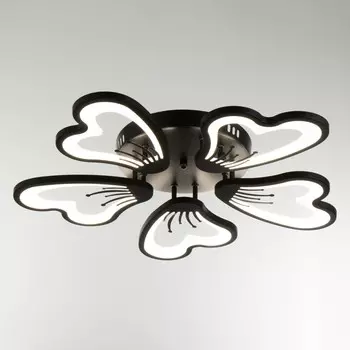 Люстра с пду 59135/5bk led 75+75 вт 3 режима диммер черный 606014 см bayerlux