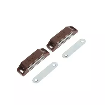 Магнит мебельный тундра m002br, 60х13 мм, средний, коричневый, 2 шт.
