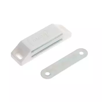 Магнит мебельный тундра m002w, 60х13 мм, средний, цвет белый, 1 шт.