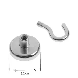 Магнит неодимовый cartage с крючком для авто, d 32 мм, сцепление 17 кг