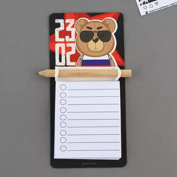 Магнит с блоком для записи и карандашом