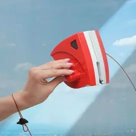 Магнитная щётка для мытья окон с двух сторон доляна, с регулятором толщины стекла 3-30 мм