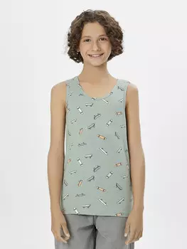 Майка для мальчиков зеленая с принтом