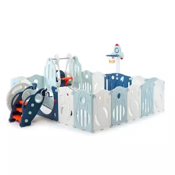 Манеж SUPREME Space 200x240 Blue с качелями